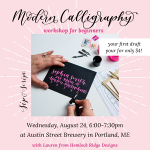 Brews and Modern Calligraphy at Austin Street Brewery @ Austin Street Brewery | Portland | Maine | United States