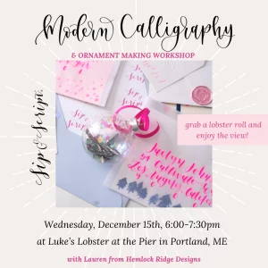 Modern Calligraphy and Ornament Making at Luke’s Lobster @ Luke's Lobster | Portland | Maine | United States