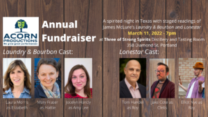 Acorn Fundraiser Staged Reading and Silent Auction at Three of Strong Spirits @ Three of Strong Spirits | Portland | Maine | United States