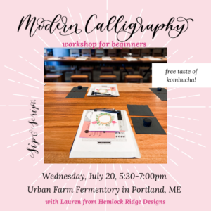 Calligraphy and Kombucha at Urban Farm Fermentory @ Urban Farm Fermentory | Portland | Maine | United States