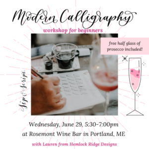 Wine and Calligraphy at Rosemont Market & Wine Bar @ Rosemont Market & Wine Bar | Portland | Maine | United States