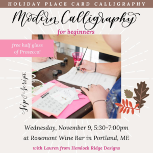 Calligraphy Night Out: Holiday Place Cards at Rosemont Wine Bar @ Rosemont Market & Wine Bar | Portland | Maine | United States