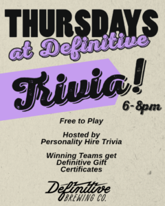 Trivia at Definitive Brewing Co. @ Definitve Brewing Co. | Portland | Maine | United States