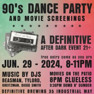 90s Dance Party & Movie Screenings at Definitive Brewing Co. @ Definitve Brewing Co. | Portland | Maine | United States
