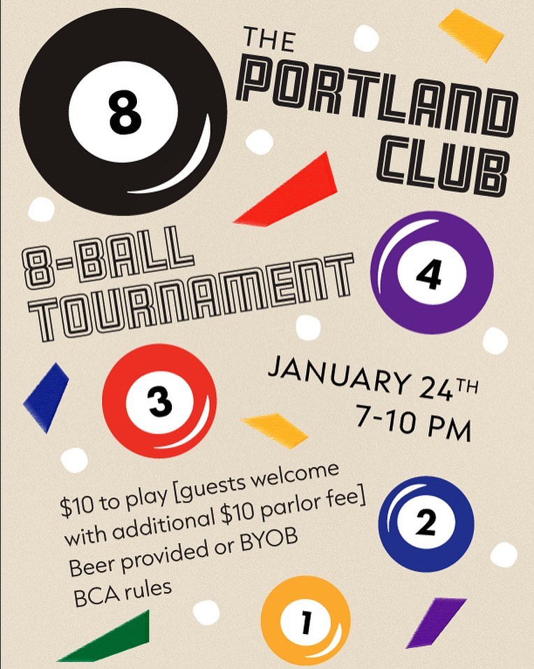 The Portland Club's 8- Ball Tournament @ The Portland Club | Portland | Maine | United States