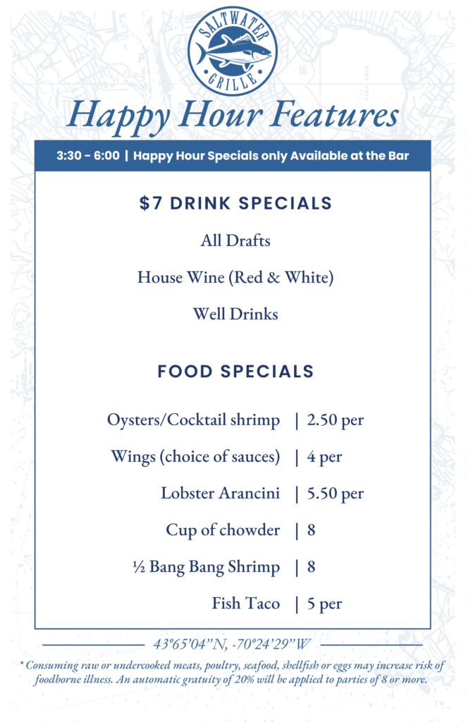 Happy Hour at Saltwater Grille @ Saltwater Grille | South Portland | Maine | United States