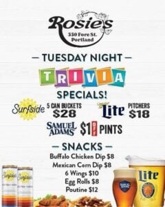 Trivia at Rosie's Restaurant and Pub @ Rosie's Restaurant and Pub | Portland | Maine | United States