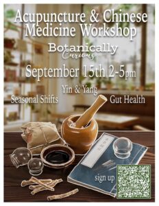 Acupuncture and Chinese Medicine for Gut Health -Transitioning from Summer to Fall at Botanically Curious @ Botanically Curious | Portland | Maine | United States