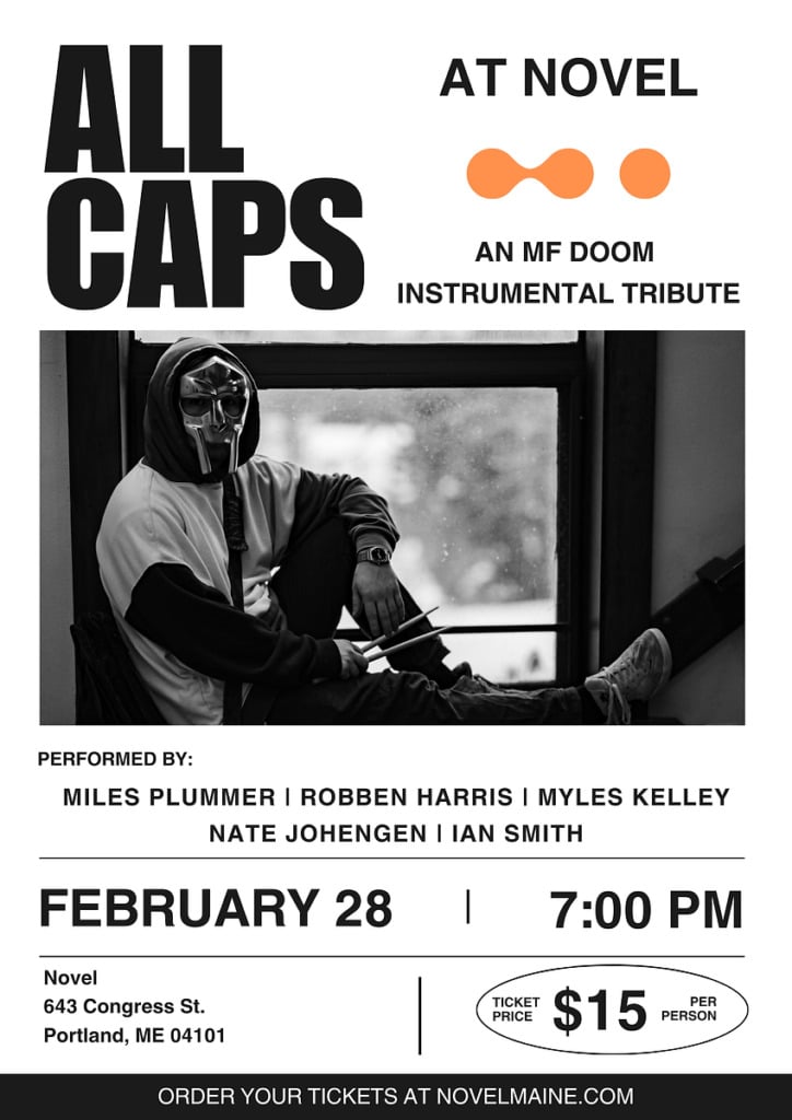 Live Music - All Caps: an MF DOOM Instrumental Tribute at Novel @ Novel | Portland | Maine | United States