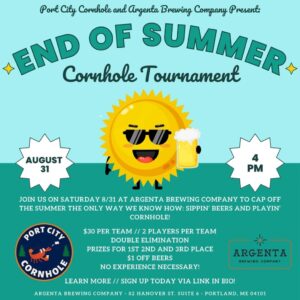 End of Summer Cornhole Tournament at Argenta Brewing Co. @ Argenta Brewing Co. | Portland | Maine | United States