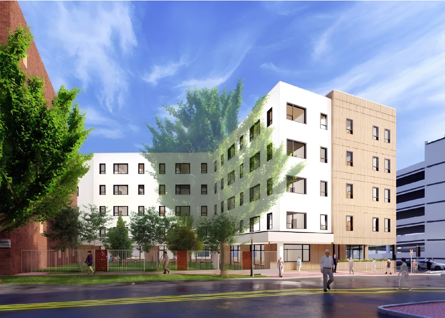 Rendering of Approved Affordable Housing and Child Care Project (Rendering Courtesy of Gorrill Palmer)